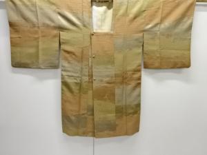 霞に草花模様ロング道行コート